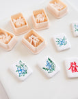 Mahjong Tile Clay Cutters, SET 3 Dragon/Seasons - Embossed (Set of 5 Designs)