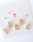 Christmas Mahjong Tile Clay Cutters, SET FIVE / Holiday - Embossed (Set of 10 Designs)