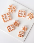 Quilt Pattern Clay Cutter - Straight or Diagonal Pattern with Inset Pieces