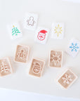 Christmas Mahjong Tile Clay Cutters, SET FIVE / Holiday - Embossed (Set of 10 Designs)