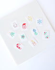 Christmas Mahjong Tile Clay Cutters, SET FIVE / Holiday - Embossed (Set of 10 Designs)