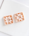 Quilt Pattern Clay Cutter - Straight or Diagonal Pattern with Inset Pieces