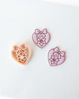 Poinsettia Heart - Embossed Christmas - Holiday Clay Cutter 2026