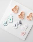 Ghost Holding Friends | Halloween Embossed Animal with Ghost Clay Cutter