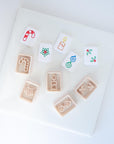 Christmas Mahjong Tile Clay Cutters, SET FIVE / Holiday - Embossed (Set of 10 Designs)