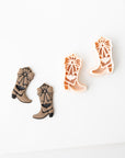 Halloween Cowboy Boots | Mirrored Set | Halloween Western styled clay cutter boot with spiderweb, skull and bat