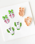 Cherry Ghost with Bow | Halloween styled clay cutter with hanging ghosts