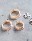 Zebra Cake Hexagon Clay Cutter, Polymer Tool - PLA Material, Retro Dessert Cookie Shape, 25/30/35mm Options