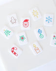 Christmas Mahjong Tile Clay Cutters, SET FIVE / Holiday - Embossed (Set of 10 Designs)