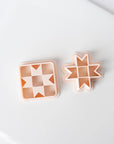 Quilt Pattern Clay Cutter - Straight or Diagonal Pattern with Inset Pieces