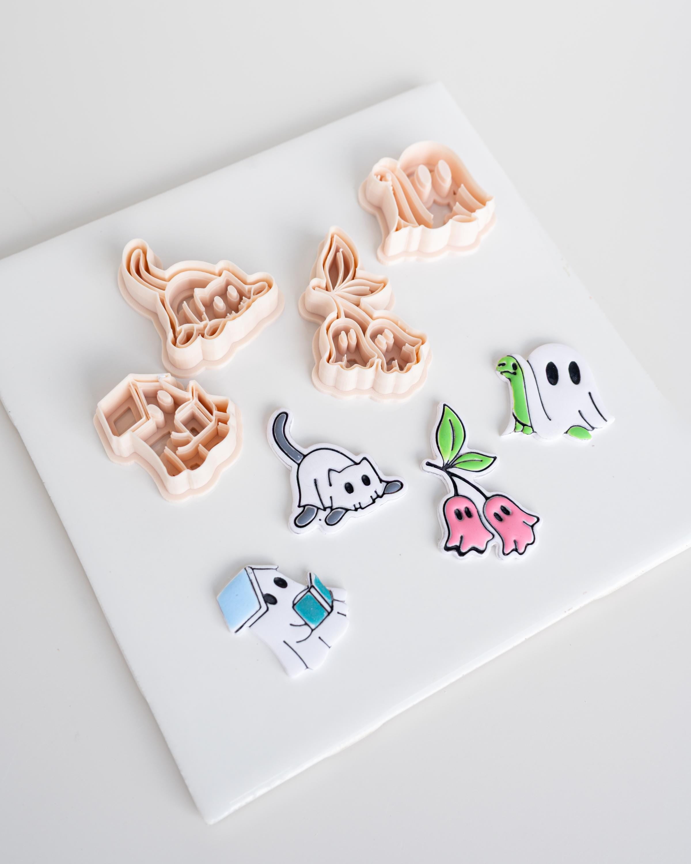Halloween Character Collection | Cherry Ghosts, Cat Ghost, Bookish and Turtle