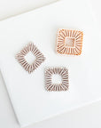Wicker Square | Rattan embossed cut-out clay cutter