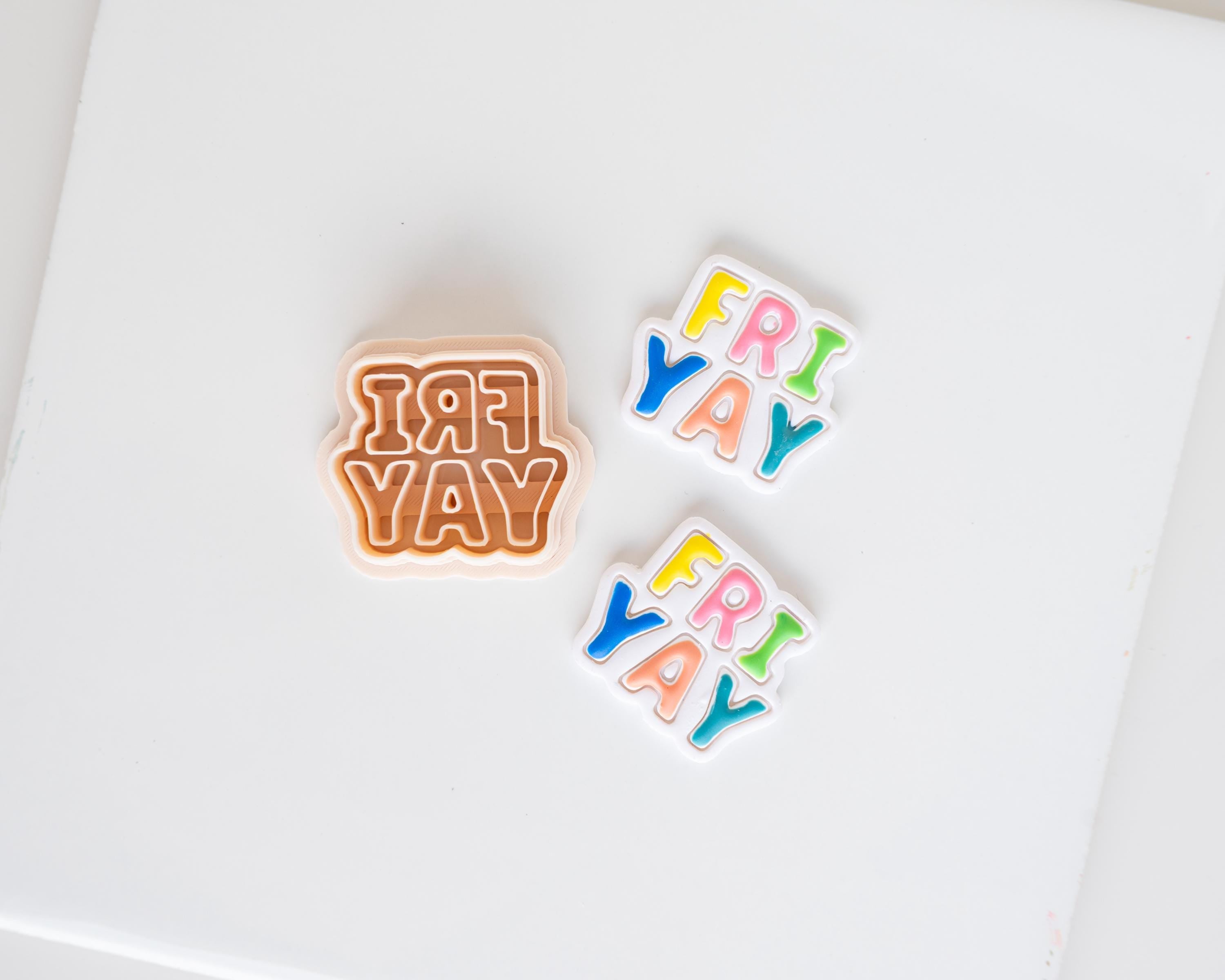 Days of the Week Clay Cutters | Teacher and School Earrings | Fri-Yay