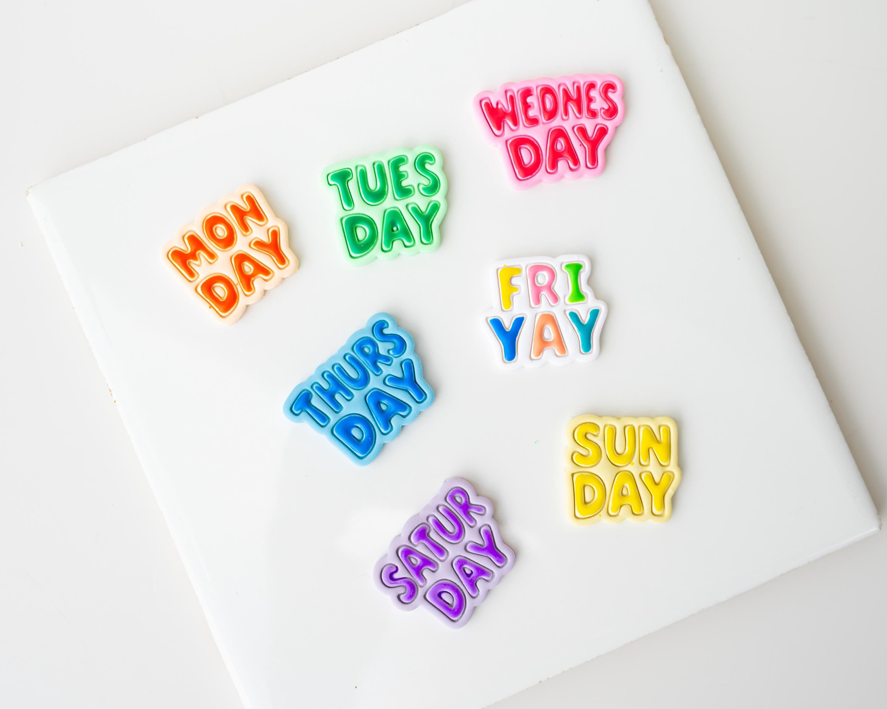 Days of the Week Clay Cutters | Teacher and School Earrings | Fri-Yay