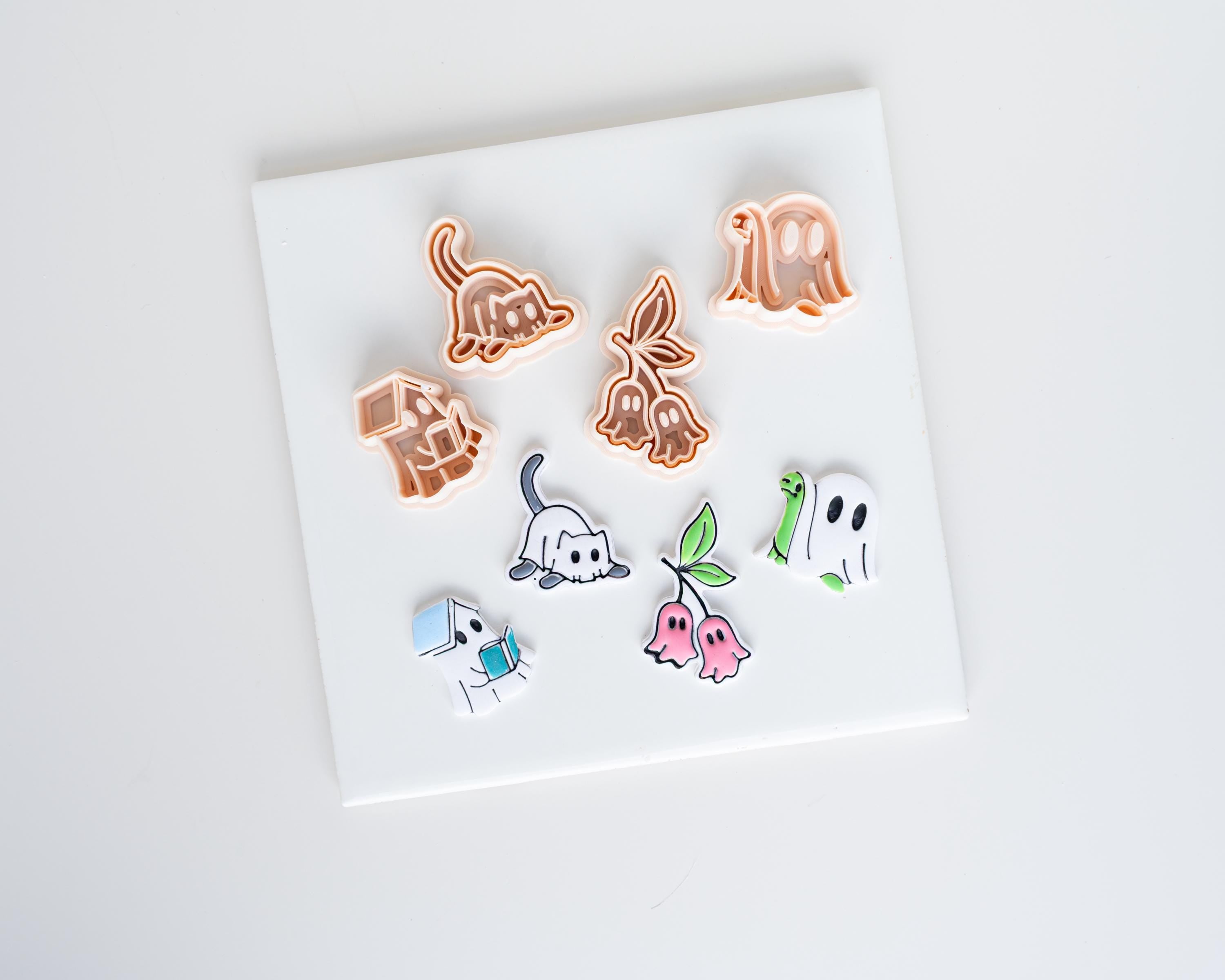 Halloween Character Collection | Cherry Ghosts, Cat Ghost, Bookish and Turtle