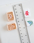 Mahjong Tile Clay Cutters, SET 3 Dragon/Seasons - Embossed (Set of 5 Designs)