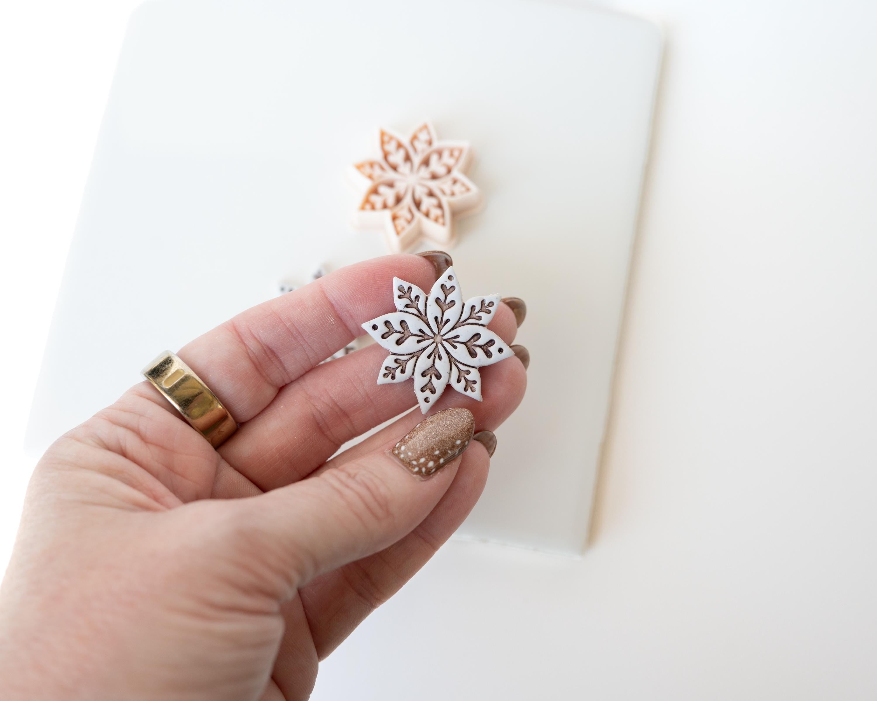 Nordic Poinsettia - Embossed Snowflake - Holiday Clay Cutter 2026
