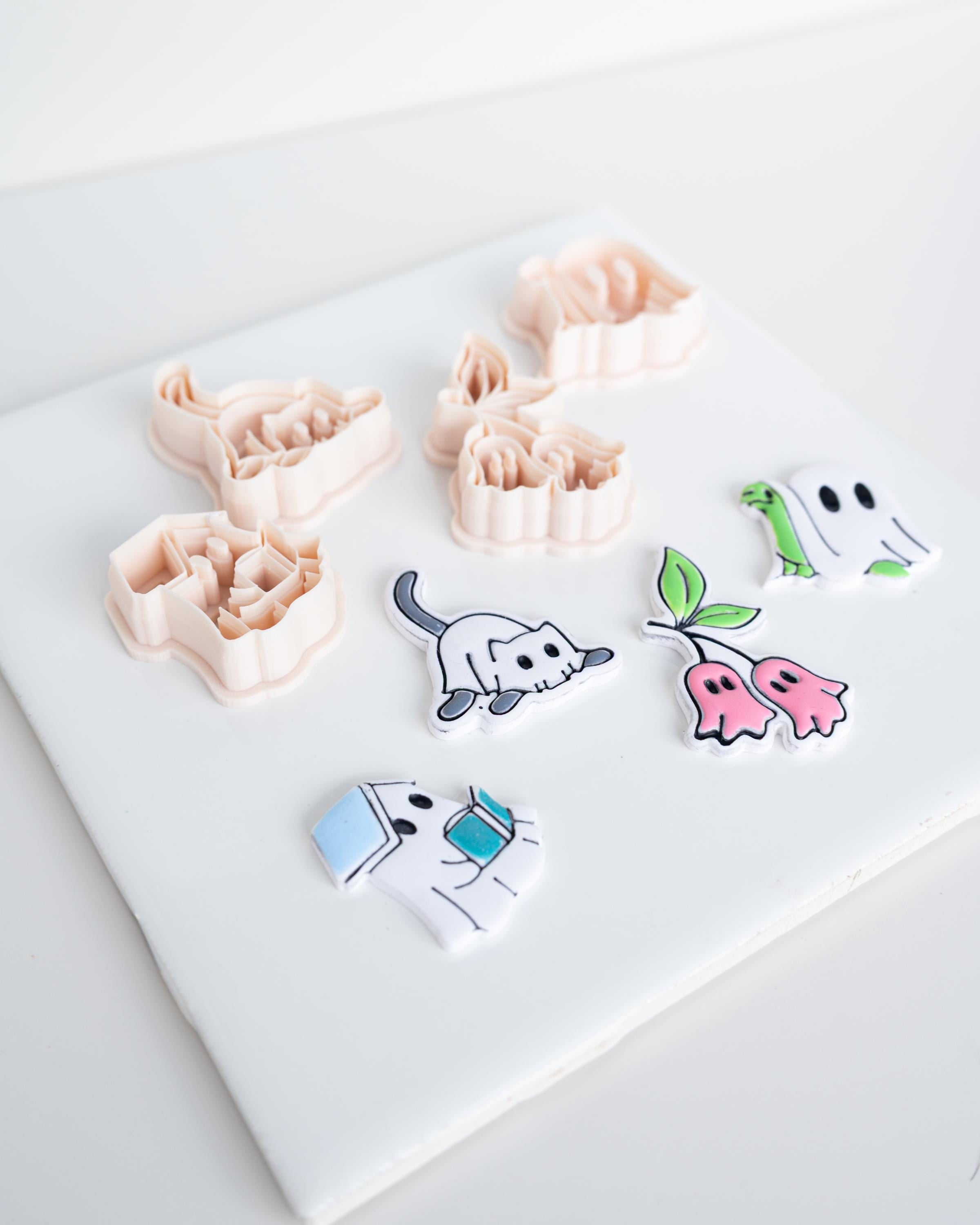 Halloween Character Collection | Cherry Ghosts, Cat Ghost, Bookish and Turtle