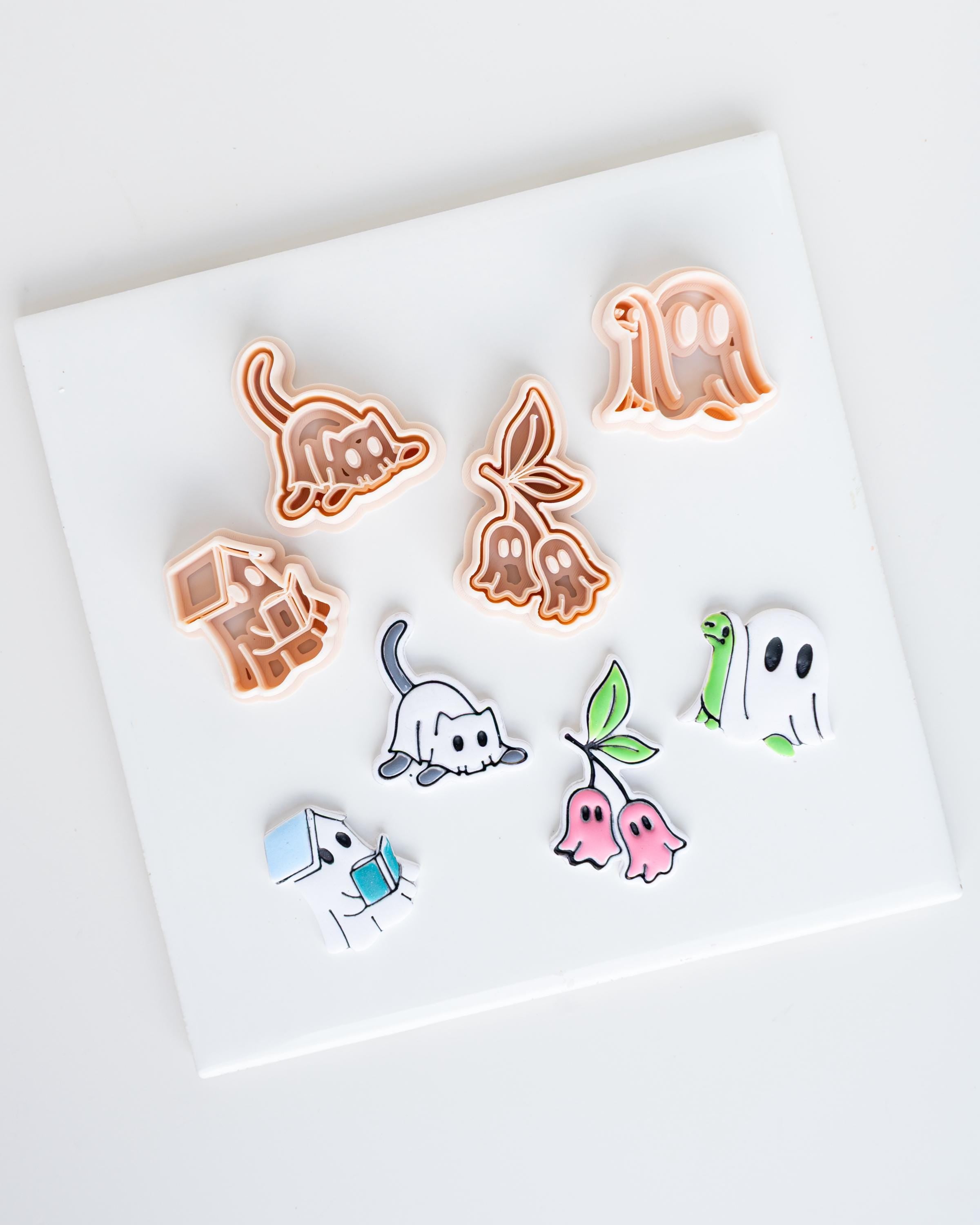 Halloween Character Collection | Cherry Ghosts, Cat Ghost, Bookish and Turtle