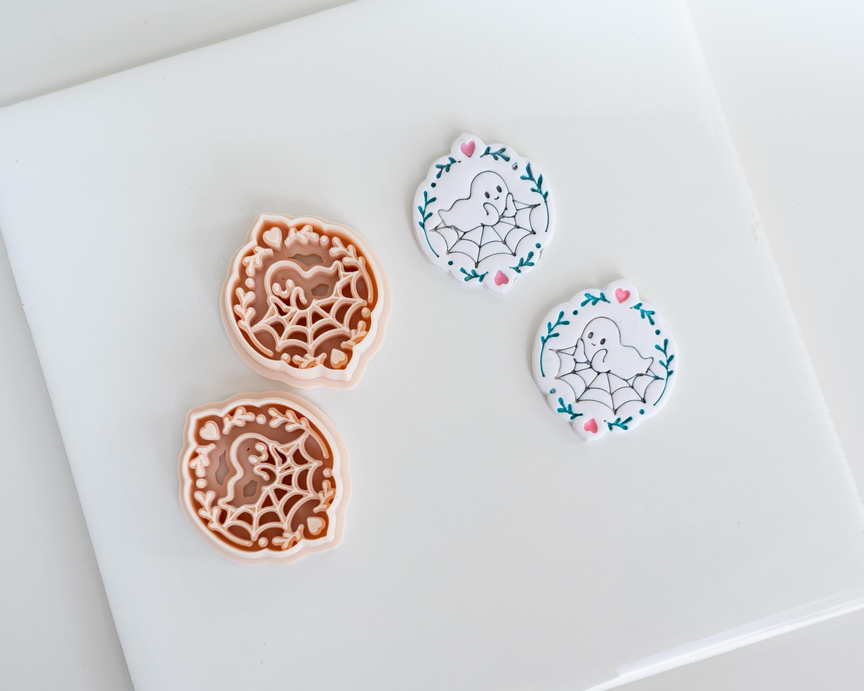 Ornate Halloween Cameo Collection | Ghost, Skull Cherries, Spiderweb Ghosts