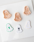 Ghost Holding Friends | Halloween Embossed Animal with Ghost Clay Cutter