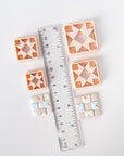 Quilt Pattern Clay Cutter - Straight or Diagonal Pattern with Inset Pieces