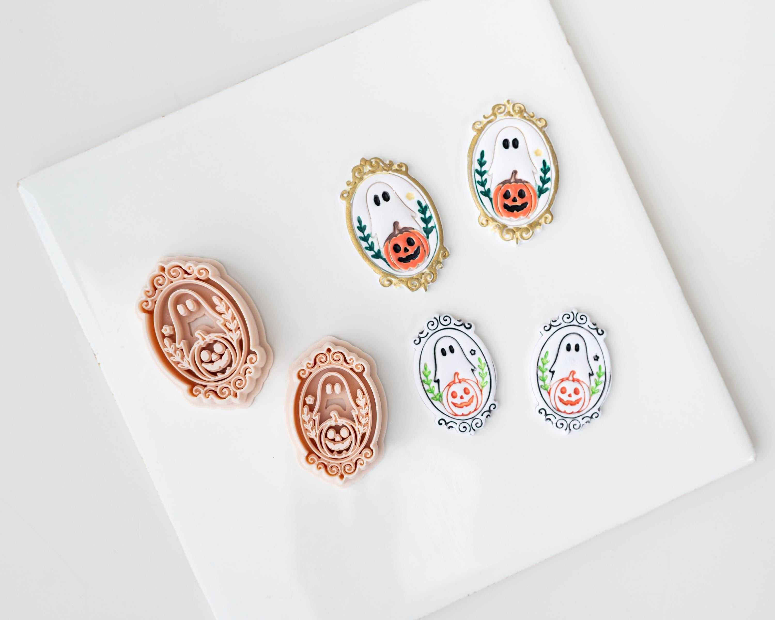 Ornate Halloween Cameo Collection | Ghost, Skull Cherries, Spiderweb Ghosts