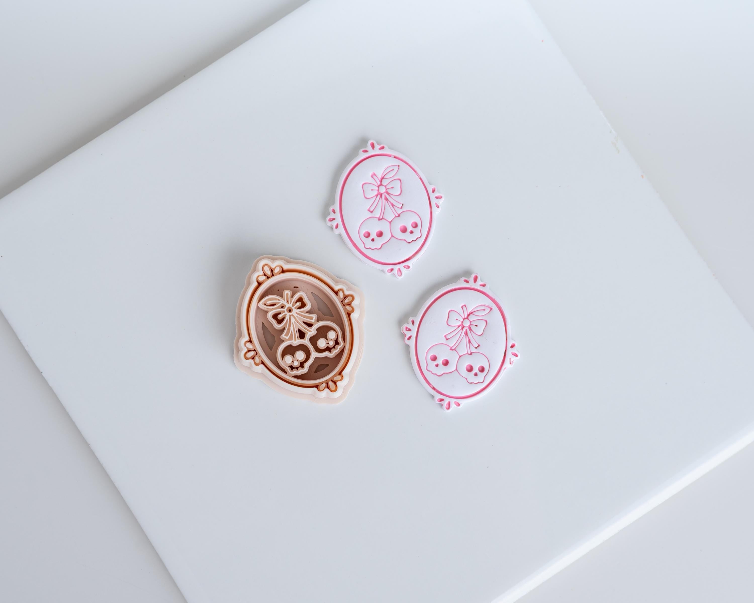 Ornate Halloween Cameo Collection | Ghost, Skull Cherries, Spiderweb Ghosts