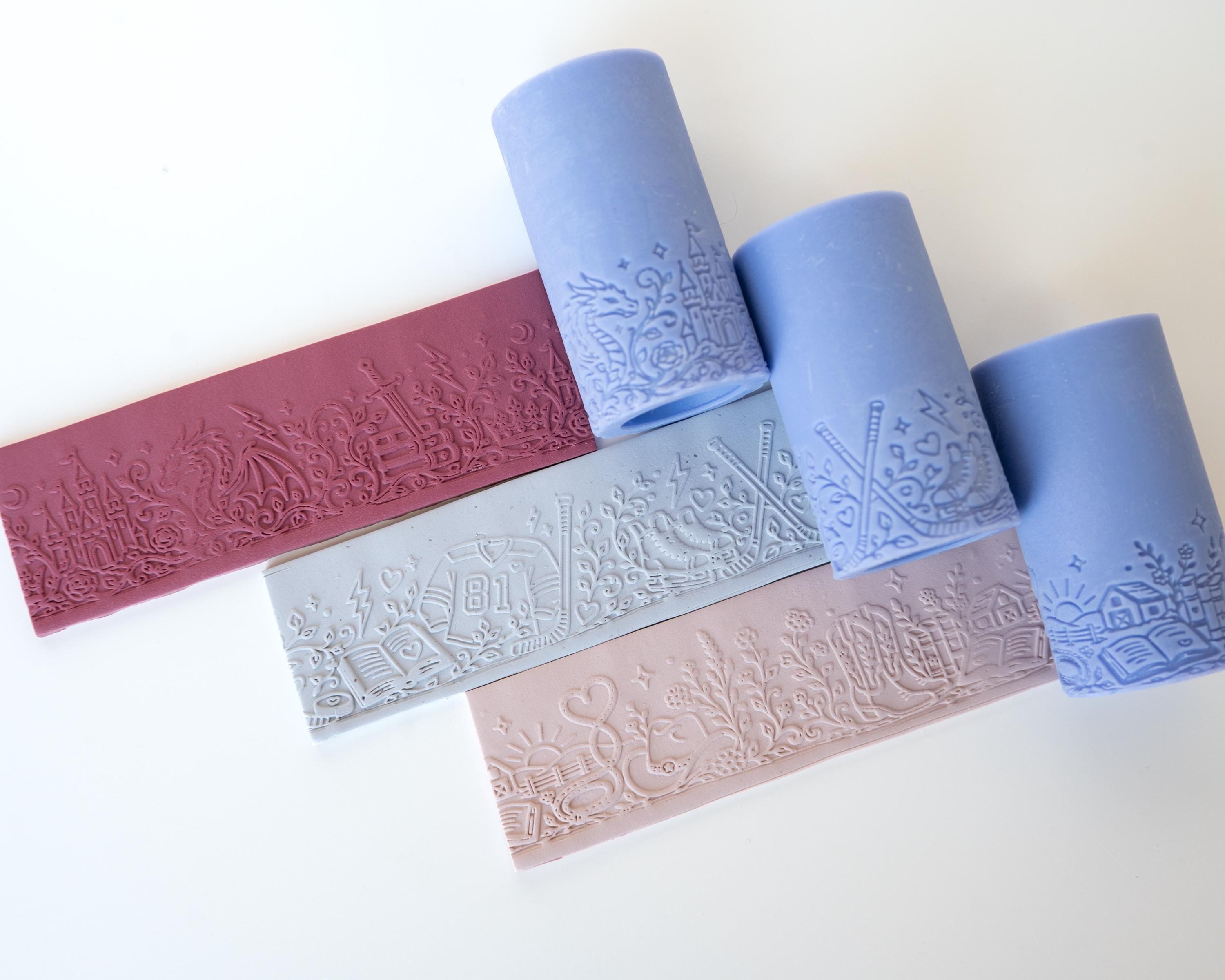 Book Themed Border Rollers - Country Romance, Romantasy and Hockey Romance - Resin Texture Roller