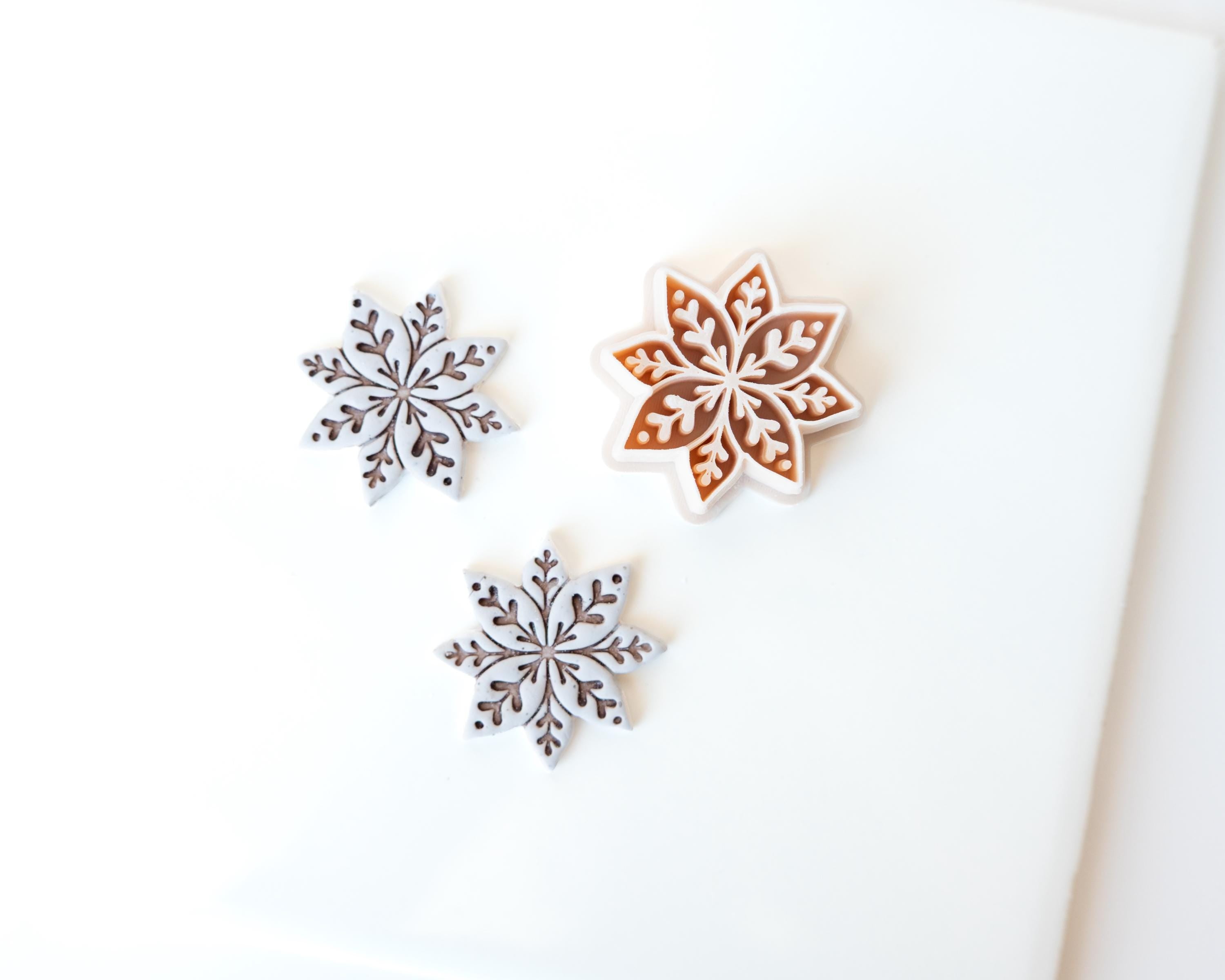 Nordic Poinsettia - Embossed Snowflake - Holiday Clay Cutter 2026