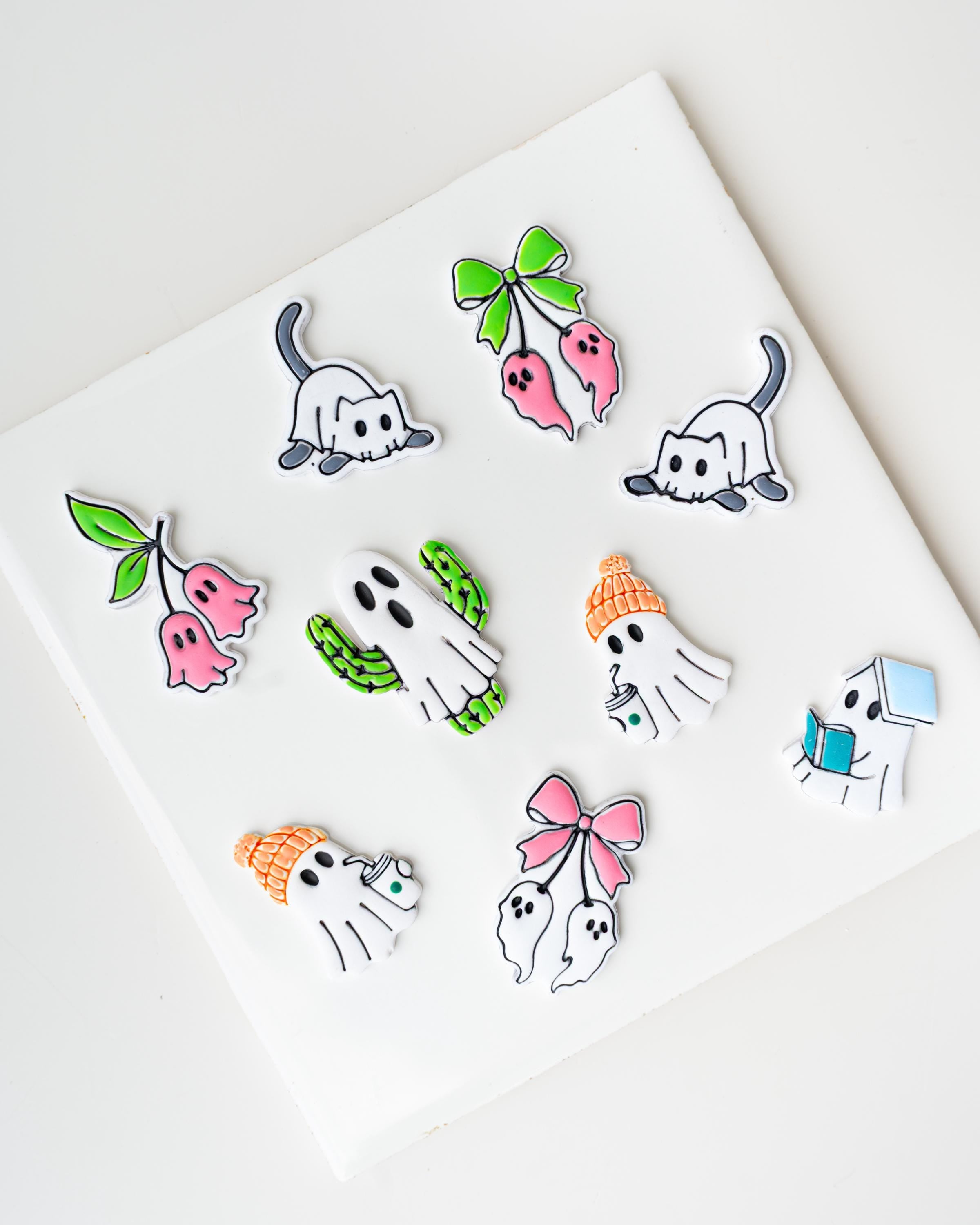 Ghost Cactus | Halloween South West styled clay cutter with cacti