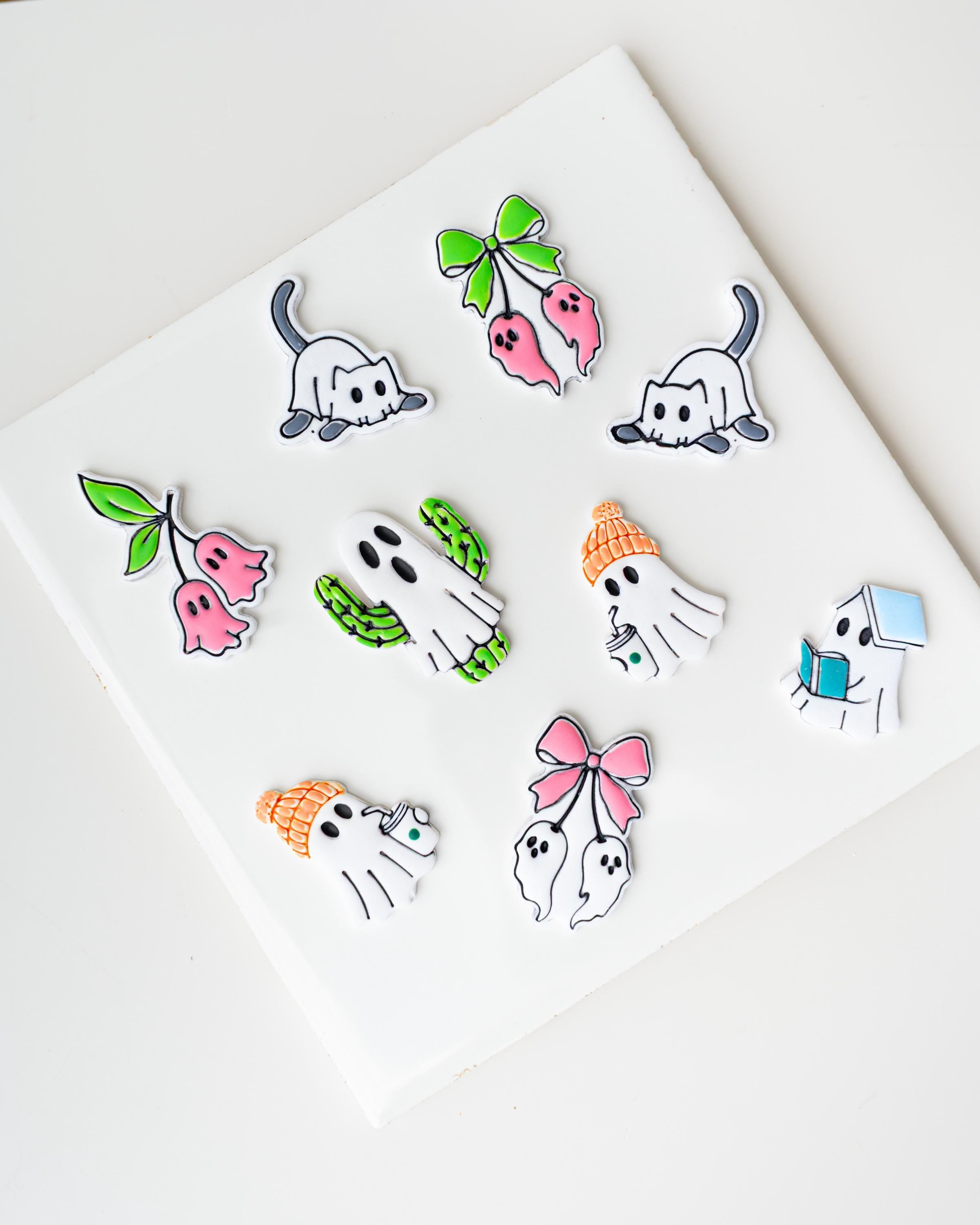 Ghost Cactus | Halloween South West styled clay cutter with cacti