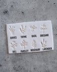 Herb Stamps - Companion to our Herb Markers - Set of 8