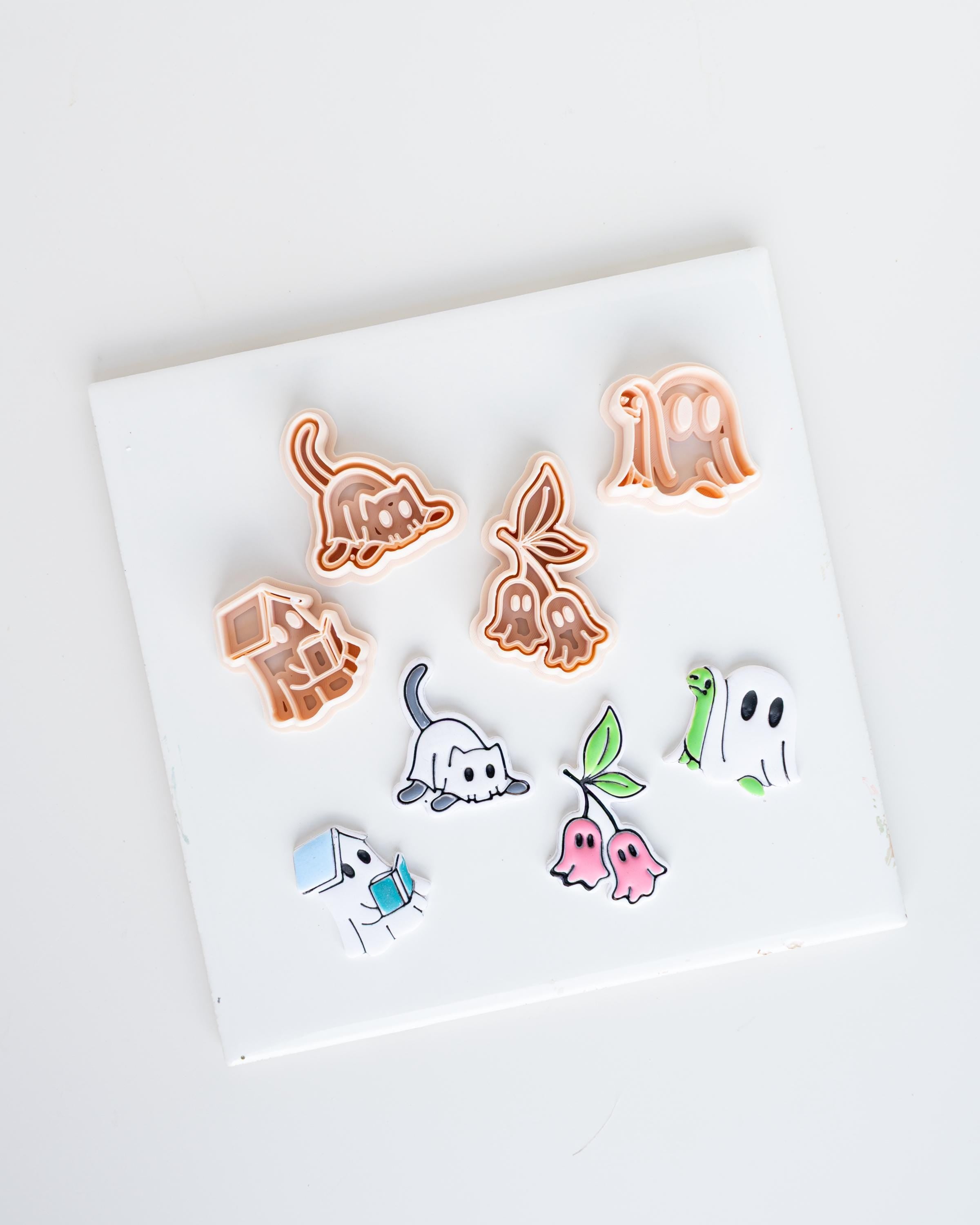 Halloween Character Collection | Cherry Ghosts, Cat Ghost, Bookish and Turtle