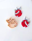 Spicy Holiday Kitten Holding Ornament - Christmas Clay Cutter 2026