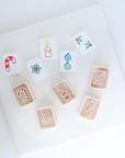 Christmas Mahjong Tile Clay Cutters, SET FIVE / Holiday - Embossed (Set of 10 Designs)