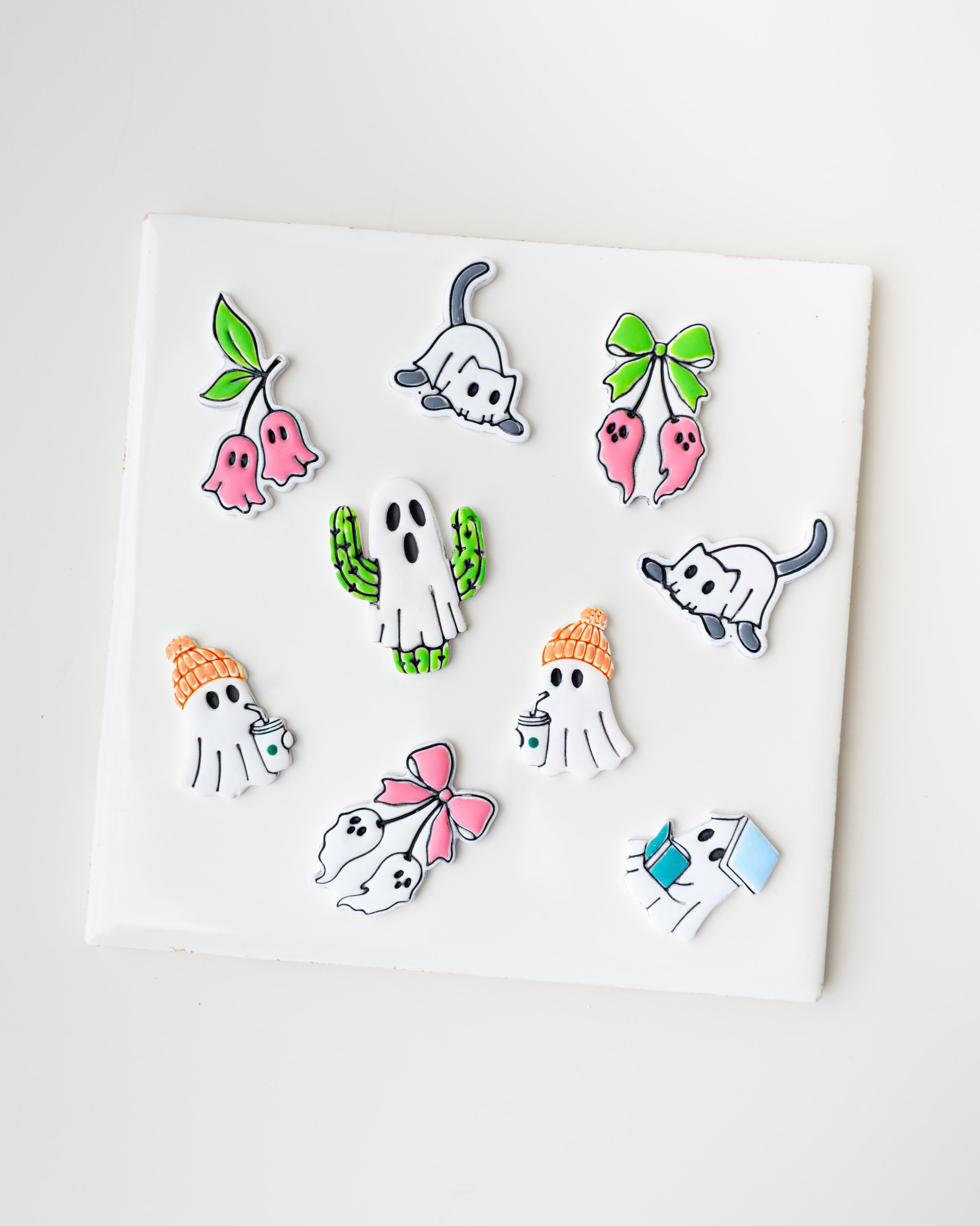 Ghost Cactus | Halloween South West styled clay cutter with cacti