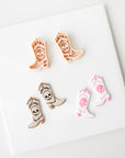 Halloween Cowboy Boots | Mirrored Set | Halloween Western styled clay cutter boot with spiderweb, skull and bat