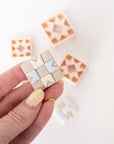 Quilt Pattern Clay Cutter - Straight or Diagonal Pattern with Inset Pieces