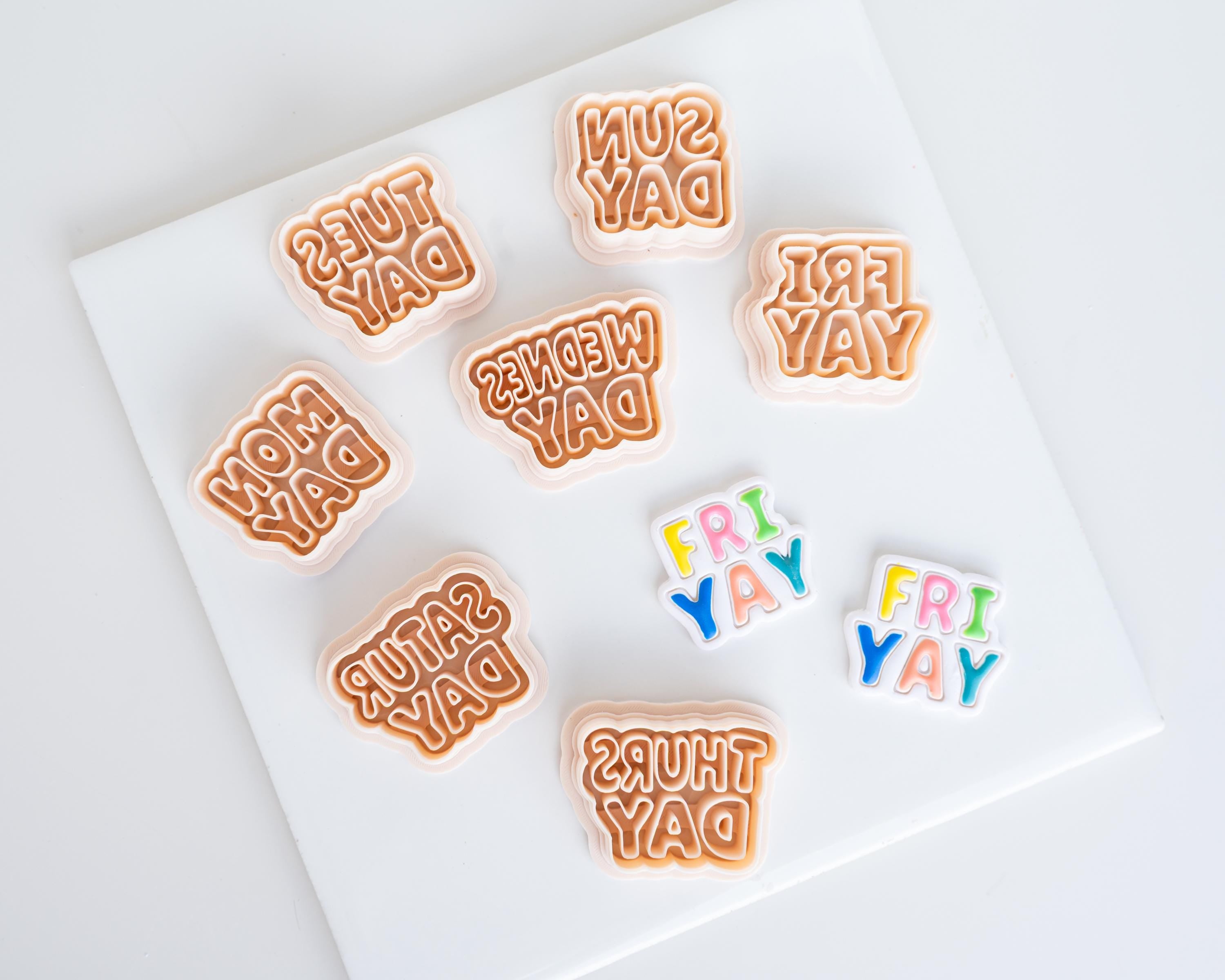 Days of the Week Clay Cutters | Teacher and School Earrings | Fri-Yay
