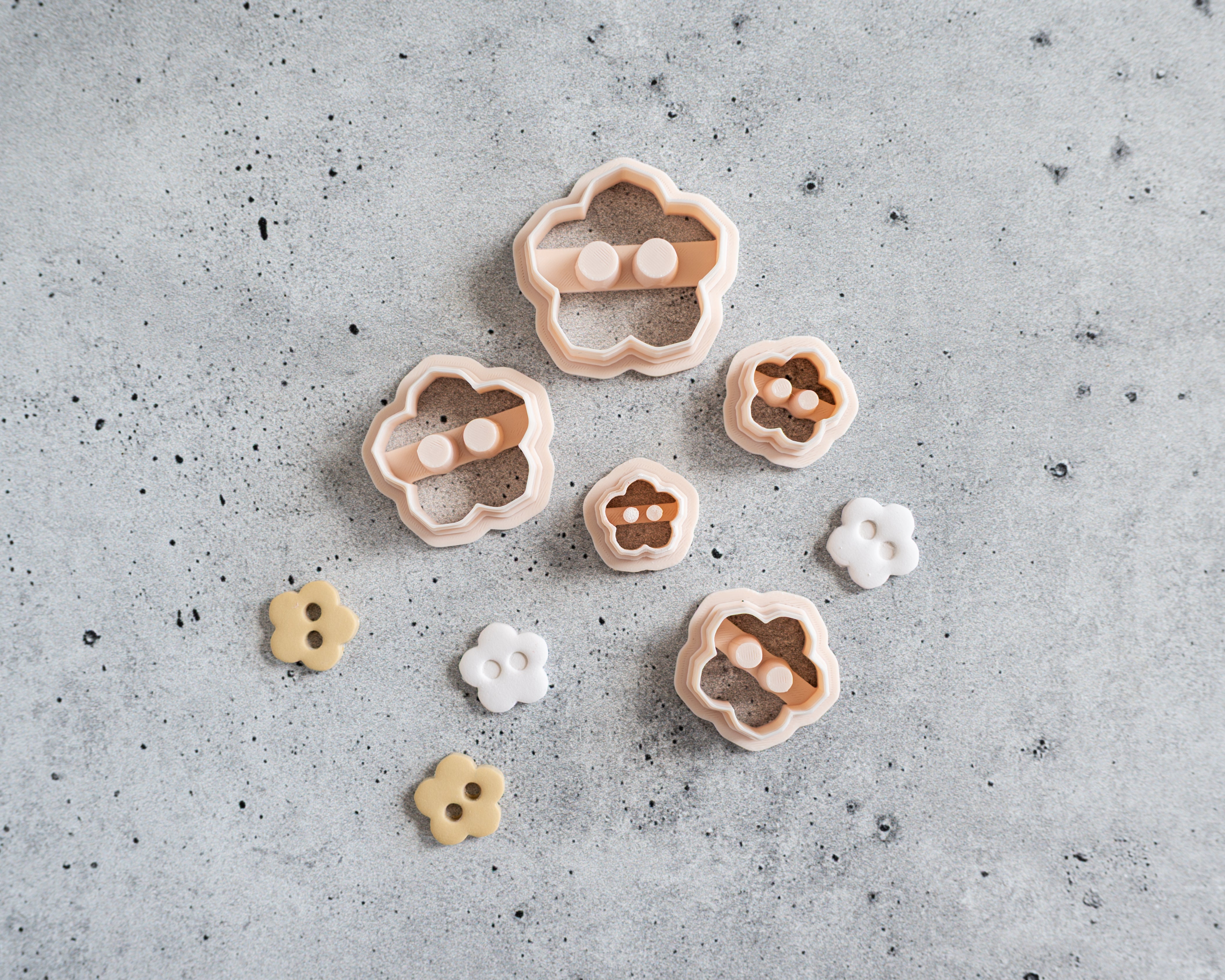 Button Shape Clay Cutters: Embossed and Cut