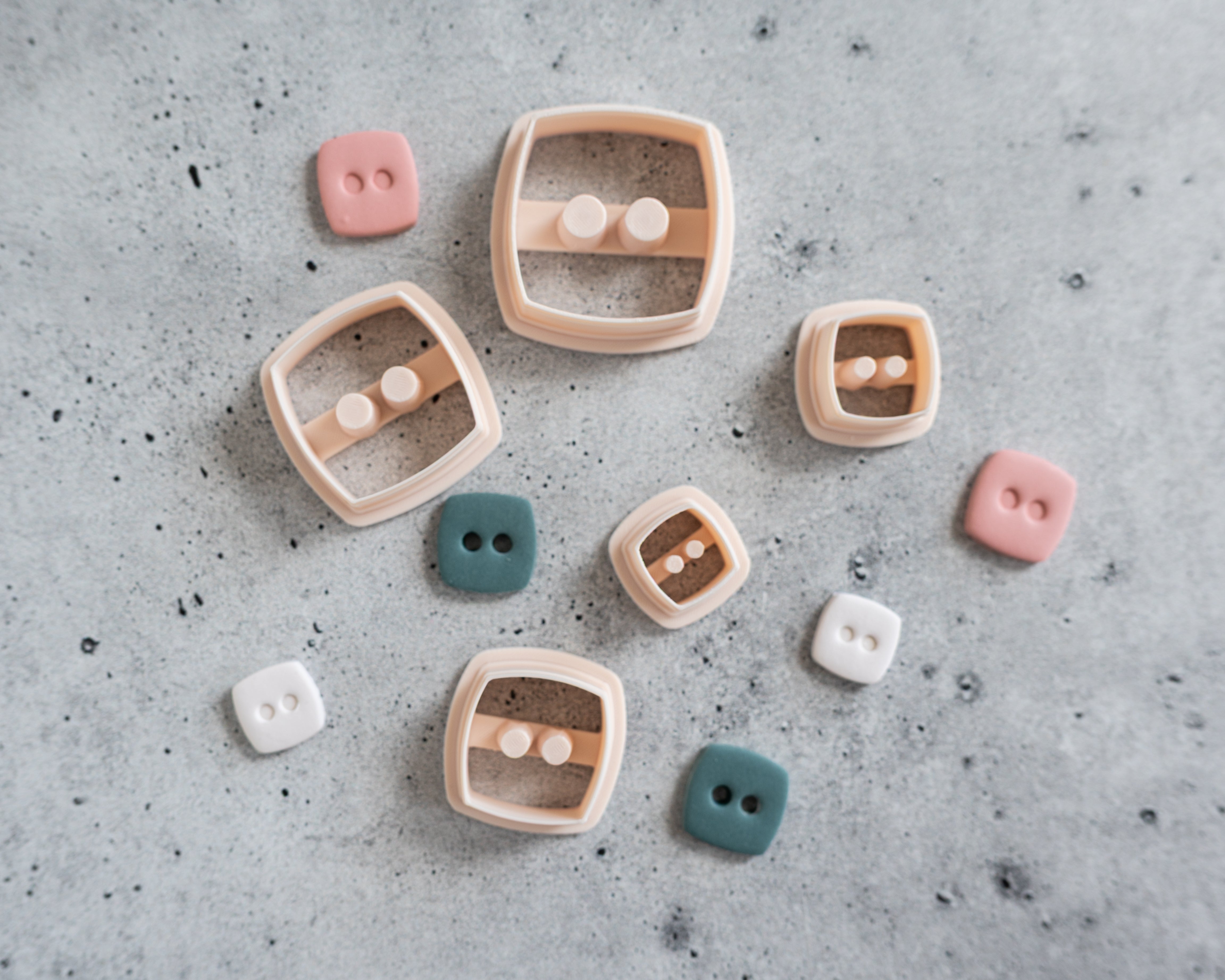 Button Shape Clay Cutters: Embossed and Cut