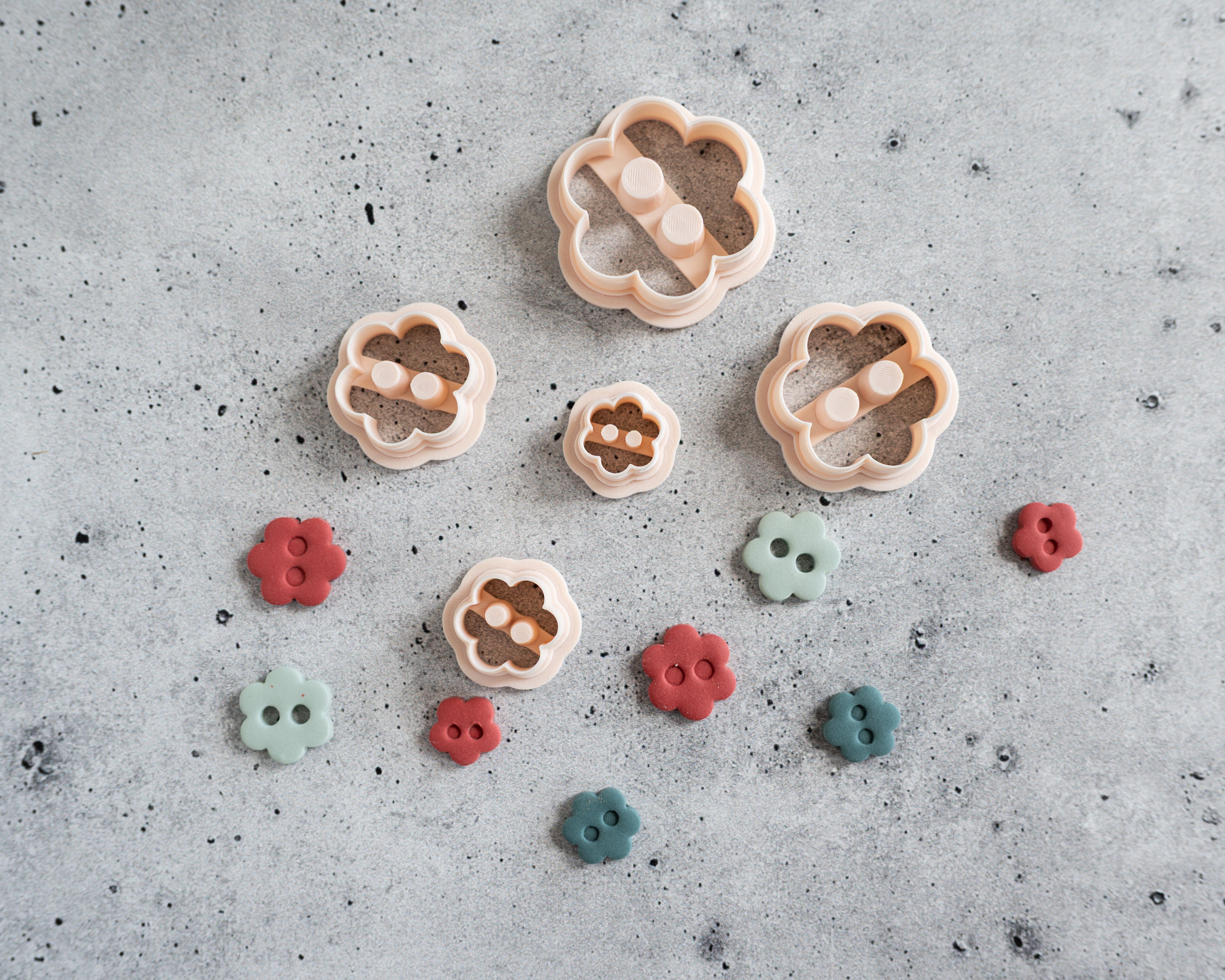Button Shape Clay Cutters: Embossed and Cut