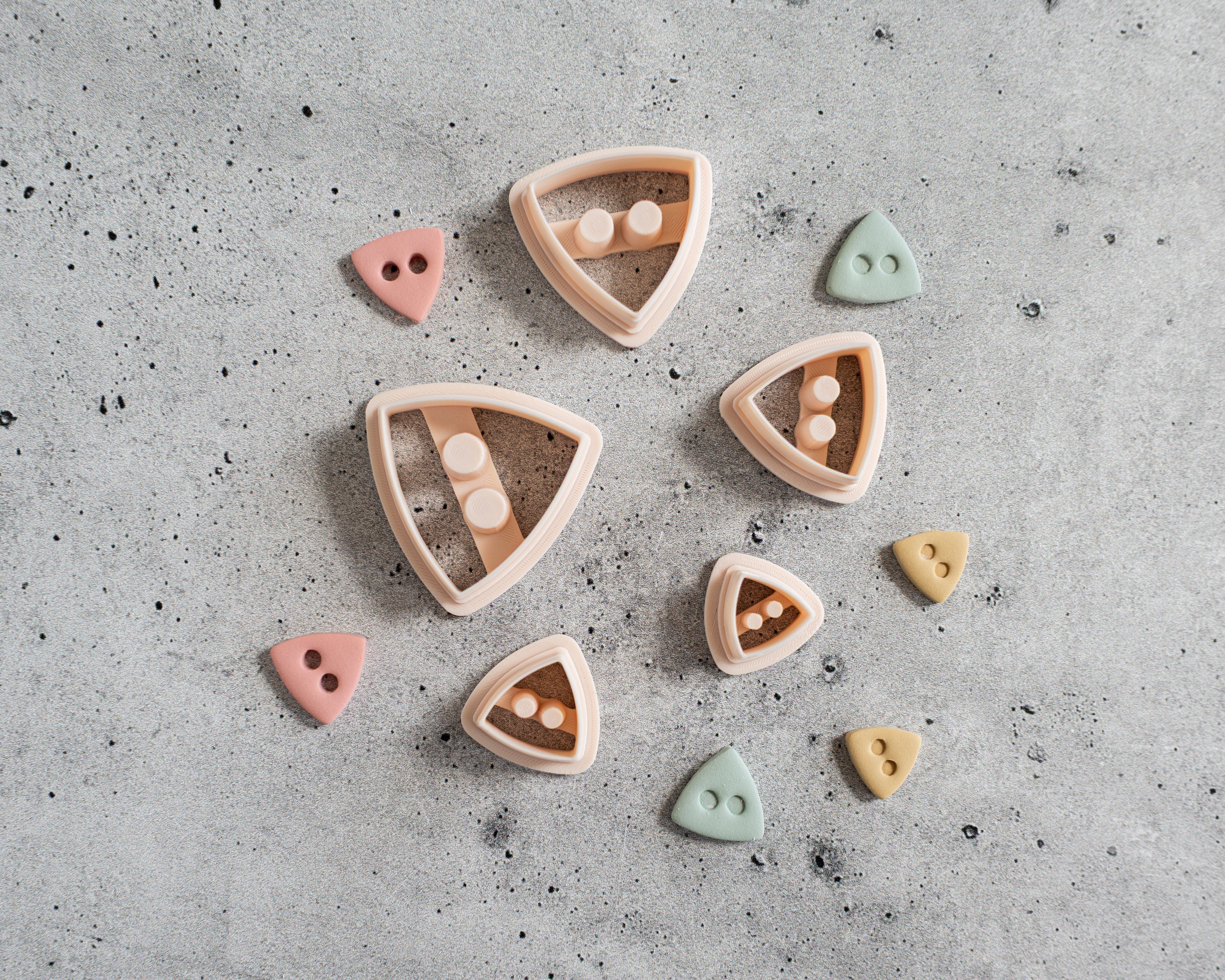 Button Shape Clay Cutters: Embossed and Cut