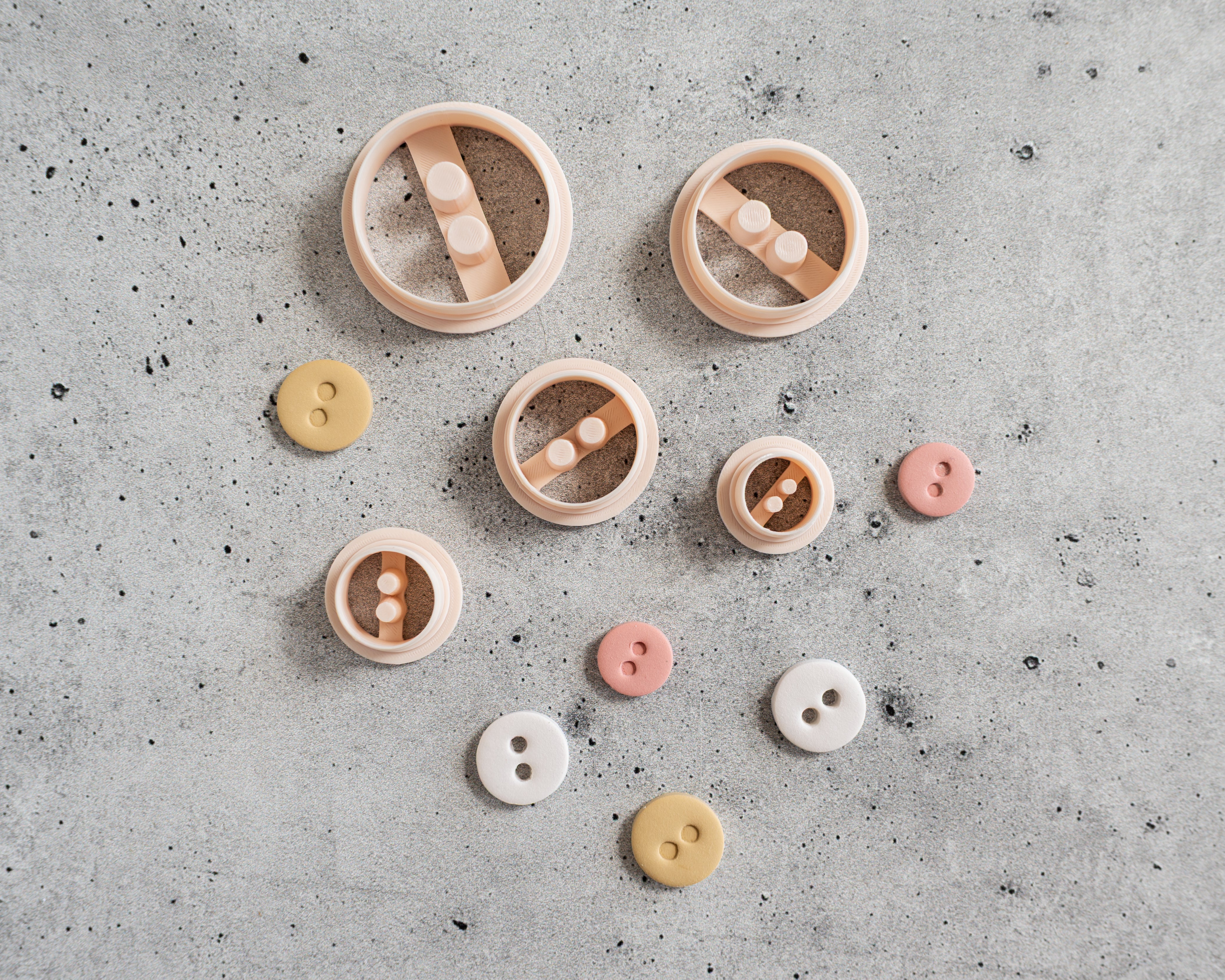 Button Shape Clay Cutters: Embossed and Cut
