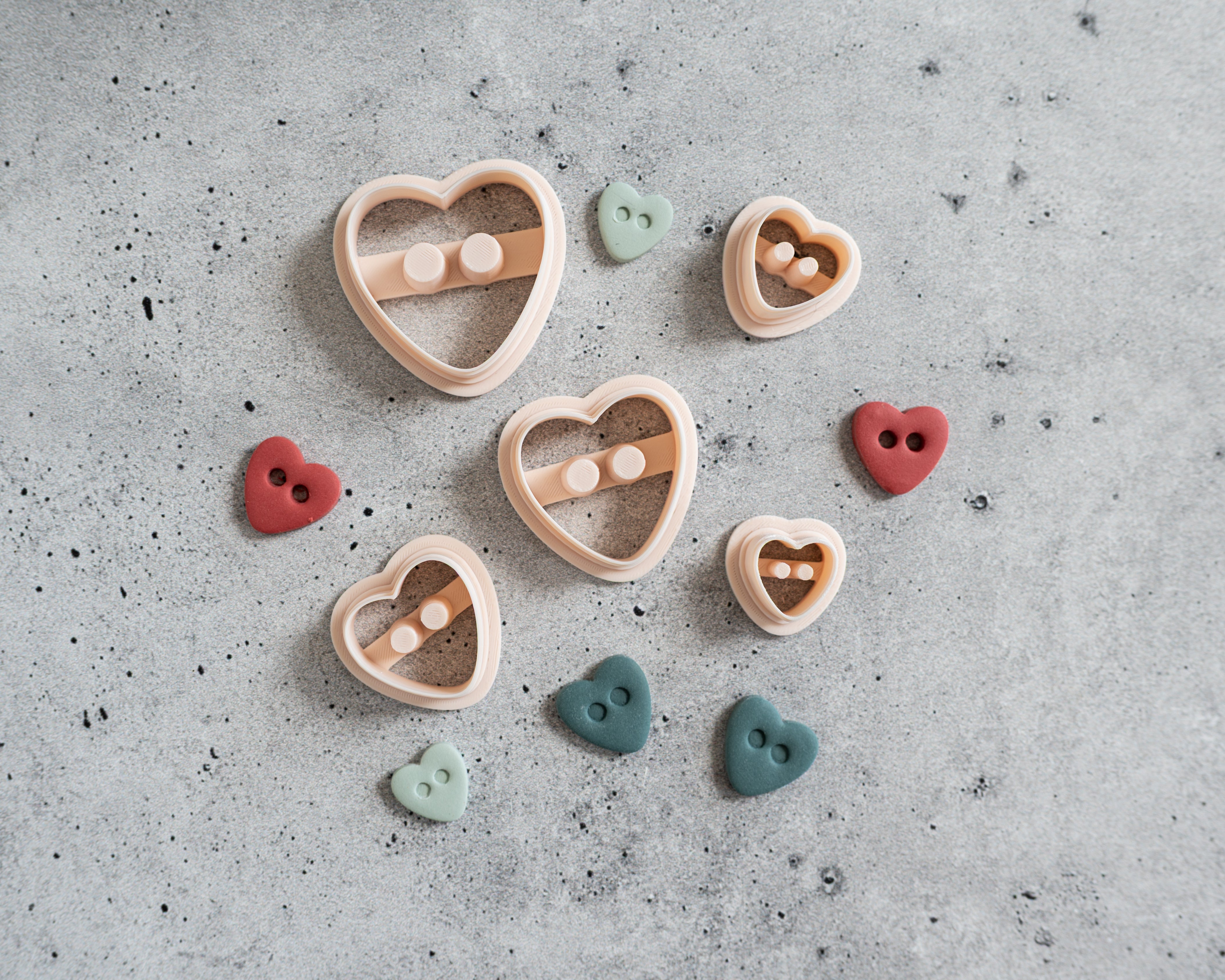 Button Shape Clay Cutters: Embossed and Cut