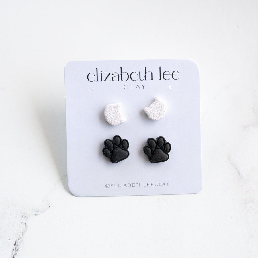 Cat & Paw Stud Set