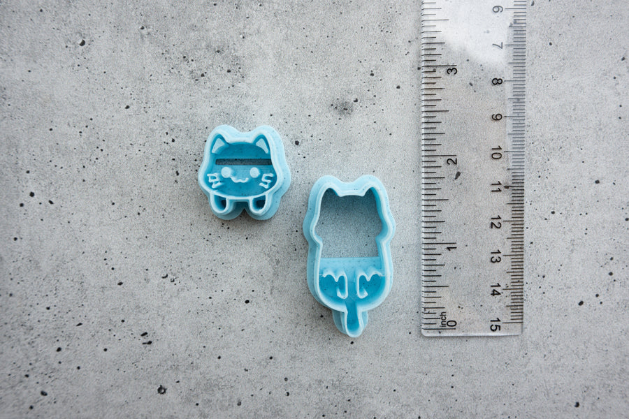 Hanging Cat - 2 Piece Jacket Earring Set