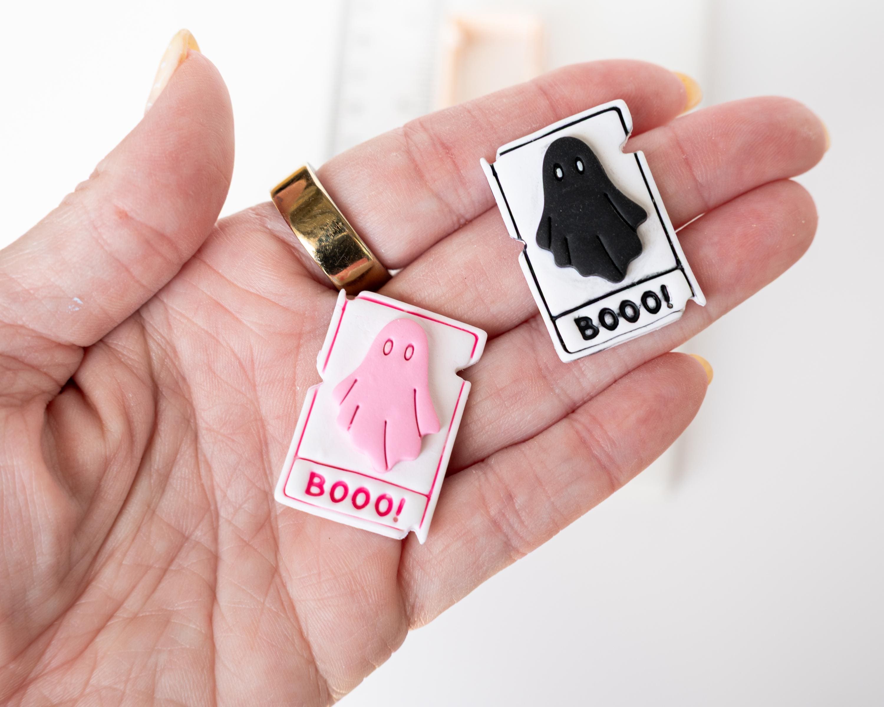 Boo Card with Ghost - 2 Piece Clay Cutter Set for Halloween