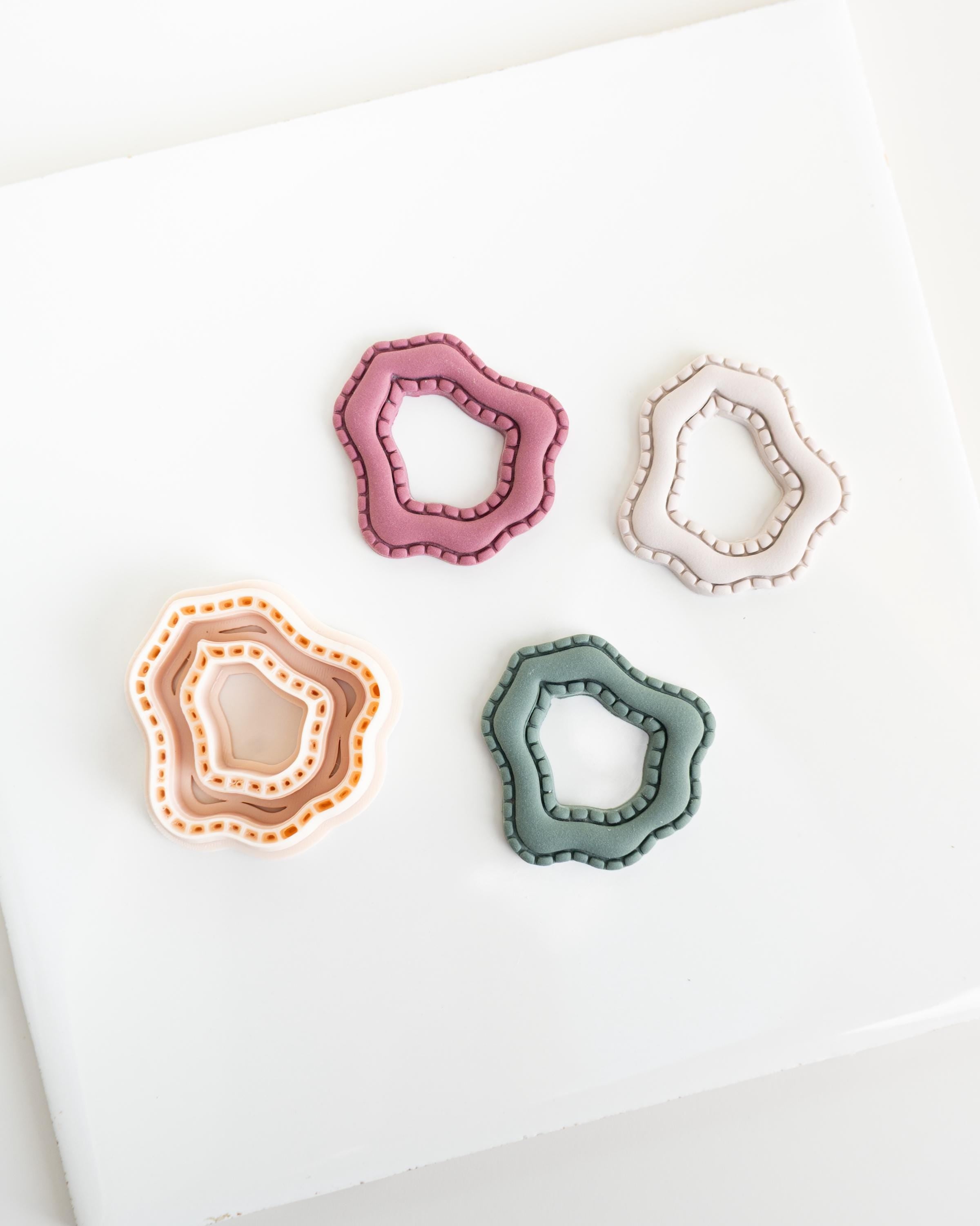 Organic Bubble Dangle | Simple embossed cut-out clay cutter